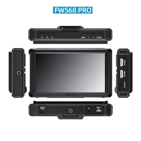 FW568 PRO Camera Field Monitor 1200nits 6 inch Full HD Touch Screen Camera Monitor 4K HDMI 3D LUT Pe