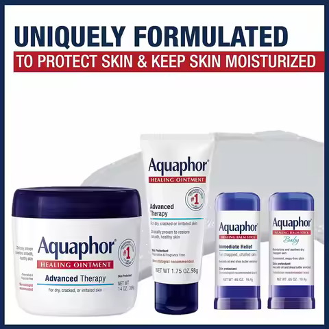 Aquaphor Multi-Purpose Healing Ointment Immediate Repair Stick Fragrance Free Body Moisturizer for D