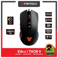 FANTECH รุ่น X16 V2 THOR II Optical Macro Key RGB Gaming Mouse เมาส์เกมมิ่ง ออฟติคอล ตั้งมาโครคีย์ได