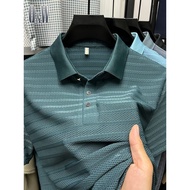 Ice Silk Polo Shirt Men's Shirt Polo Shirt Summer Men's Clothing Slim-fit Fashion Men's Short-sleeved t-shirt Lapel Polo Business Polo Top Men