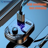 SECRETSPACE Digital 5.0 Bluetooth Car Charger FM Transmitter 3.1A Fast Charger Car Audio Bluetooth Receiver Dual USB Car Adapter MP3 Player D1V4