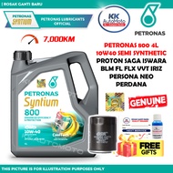 NEW  Petronas Syntium Malaysia 800 Semi Synthetic 10W40 10W-40 4L Engine Oil Minyak Hitam Proton Oil Filter OSK O-8307