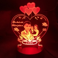 [HCM]Đèn Ngủ Led Khắc Hình Ảnh theo yêu cầu ~ Quà tặng kỉ niệm sinh nhật 8/3 14/2 tặng người yêu tặn