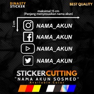 STICKER CUTTING STICKER SOCIAL ACCOUNT NAME MEDIA SOCIAL MEDIA INSTAGRAM FACEBOOK TWITTER YOUTUBE IG