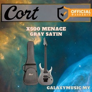 Cort X500 Menace Electric Guitar Ebony Fretboard with Bag - Black / Grey Satin (X-500/X 500)