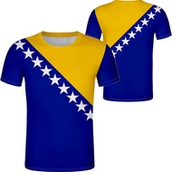 Pelajar Belia Bosnia dan Herzegovina Diy Percuma Nombor Nama Cetak Foto T Shirt Bendera Bih Bosnia P
