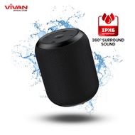 VIVAN Bluetooth Speaker Surround Sound 360° Waterproof IPX6 Hi-Fi TWS Micro SD AUX VS12