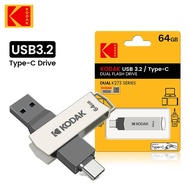 Zhuchengshitelunmao Kodak ความเร็วสูงอเนกประสงค์สำหรับโทรศัพท์มือถือและคอมพิวเตอร์ USB3.2แฟลชแฟลชไดรฟ์ไดรฟ์แบบ Dual Interface Type-C OTG USB