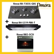 [Special Bundle Deal] Rinnai Hob (RB-7303S-GBS) + Hood (RH-S319-PBR-T) + Oven (RBO-5CSI)