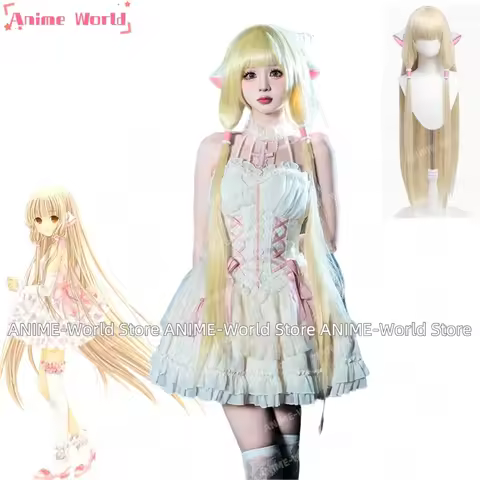 Anime Manga Chobits Chi Cosplay Costume Lolita Pink Bow Clamp Chi Cosplay Bow Clamp chi Halloween Ch