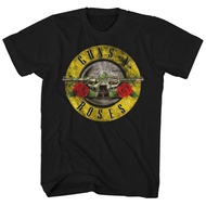 Men's Guns N 'Roses Rock Guns&Roses Band Guns Flower Short Sleeved T-Shirt