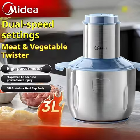 Midea MJ-JD55B Household Small-Sized Multifunctional Blender, Stainless Steel Food Processor and 3L 
