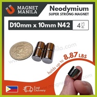 Magnet Manila D10mm X 10mm Neodymium Magnet N42 Super Strong Earth Ndfeb Permanent Disc Ro