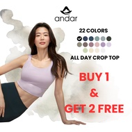 [ANDAR] 3 Set Buy 1 Get 2 Random Bra Free Crop Top All Day 16 Colors 5 Sizes Bralette Sports Bra Wir