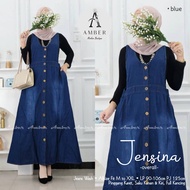 JENSINA Overall Jeans Rok Wanita Terbaru Kekinian Murah Meriah Promo Full Kancing - Jumpsuit Baju Ko