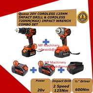 Mf Quasa 20V TDB-13140 125NM 2 SPEED IMPACT DRILL & TWB-05550 CORDLESS 720NM(MAX) IMPACT WRENCH COMB