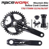 Racework Xt Crankset MTB 8/9/10/11/12 Speed 104BCD 32/34/36/38T Hollowtech Crankset 1x Crankset Hall