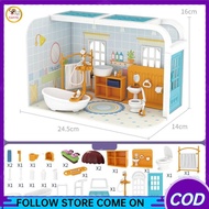 DIY Miniature Dollhouse Kit With Simulation Furniture Mini Home Room Scene Doll House DIY Toys For K