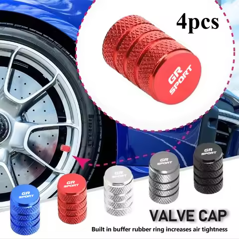 For GR SPORT Car Wheel Tire Valve Caps Tyre Stem Covers Airdust Waterproof