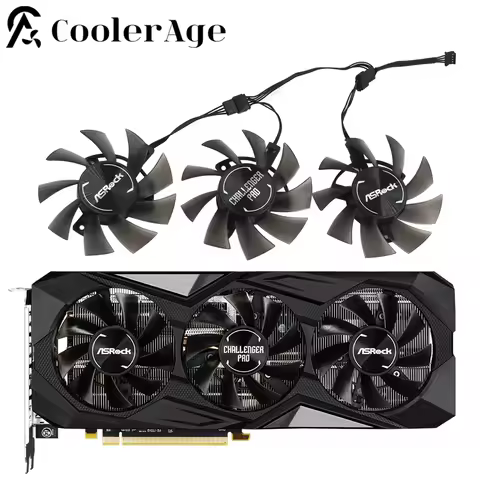 For Asrock AMD Radeon RX 5600 XT Challenger PRO Video Card Fan 75MM T128015SH RX5600XT Graphics Card