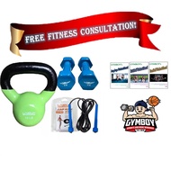 3 in 1 KETTLEBELL DUMBBELLS JUMP ROPE FREE 3 GYMBOY WORKOUT MANUALS