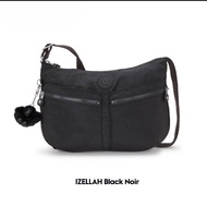 Kipling ของแท้ 💯% รุ่น  Izellah สี Black Noir กระเป๋าสะพายทรงหน้ากว้าง สีดำอมตะ สวย ใช้ได้นาน