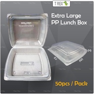 50pcs Extra Large PP Plastic Lunch Box / Chicken Chop Box / Take Away Plastic Container / Bekas Makanan - BX210 BX290