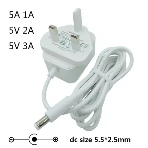 White Power 5V Power Supply UK White Source 5V 3A Power Supply White AC to DC 5V 1A Power Supply UK 