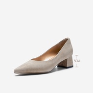 Nine West รองเท้าส้นสูงหนังนิ่มสำหรับผู้หญิง ทรงหัวแหลม ทรงสวมสบาย สำหรับใส่ไปทำงานในช่วงฤดูใบไม้ผลิ