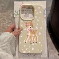 For Poco X7 F7 F6 F5 X5 X6 M6 Pro 4G Mi 15T Pro 14 13 15 14T 13T TPU Material Cute Deer & Floral Pat