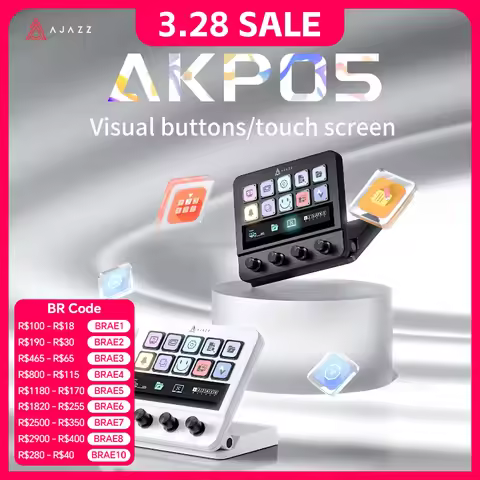 Ajazz AKP05 Mechanical Macro Keyboard Multi-Function Desktop Assistant for Office and Gaming, Easy-t