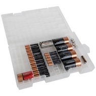 Home-X - Clear Battery Storage Case, Stores and Organizes Batteries in a Hard, See-Through Case for 
