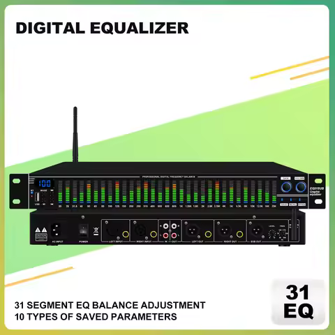 EQ31SUB Digital Equalizer 31 Stage Tuner Professional Stage Performance Noise Reduction Audio Proces