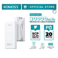 Romoss PRC20 Version 2 10000mah 15w 20000mah 22.5w Super Fast Charging Power Bank Built In Cable Portable Powerbank