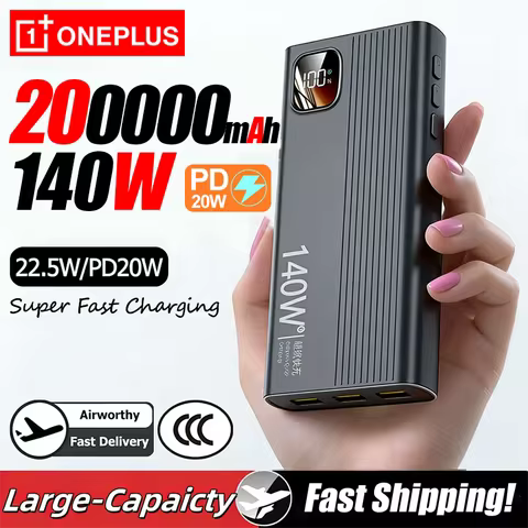 Oneplus 500000mAh 140W PowerBank Super Fast Charge Portable Powerbank External Battery Charger LED D