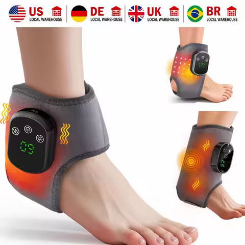 Heating Ankle Massage Belt Electric Hot Compress Vibration Massage Foot Ankle Guard Band Carpal Wrap