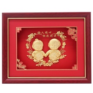 Golden Wedding 50th Anniversary Wedding Anniversary Gift for Parents Birthday Creative Gold Foil Pai