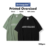 Arrive Guide Unisex Printed Oversized Plain Tshirt - Black & Dark Macha Green AG280
