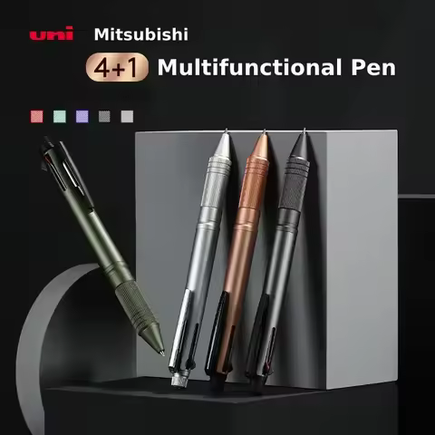 Uni 4&1 Multi Pen, Japan Jetstream Metal Edition - 0.5mm 4 Colors Ink Ballpoint Pen and Mechanical P