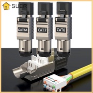SUER RJ45 Cat8 Cat7 Cat6A Connectors, 2000MHz Crystal Head Panel RJ45 Metal Tool, Ethernet Terminati