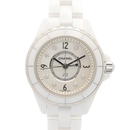 【二手】香奈兒 J12 8P 鑲鑽腕錶 H2570 白色陶瓷鑲鑽 J12 8P 女士腕錶