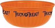 Orange "Trick Or Treat!" Plastic Bowl, 6 quarts- 1 pc.