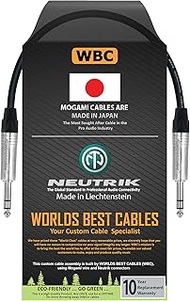 1.5 Foot - Balanced TRS Patch Cable Custom Made by WORLDS BEST CABLES - Using Mogami 2549 (Black) Wire and Neutrik NP3X TRS Stereo Plugs
