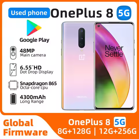 Oneplus 8 5G Snapdragon 865 6.55" Mobile Phone 12GB RAM 256GB Dual SIM Card Full Screen Original use