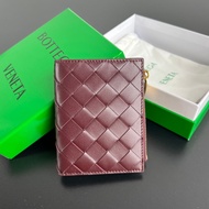 Bv Woven Bi-Fold Zipper Wallet Unisex Small Exquisite Wallet