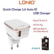 LDNIO A1204Q USB Charger Adapter with UK 3-Pin Plug