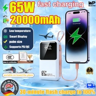 (3C Certified)WP 3C Powerbank 20000mah Fast Charging PN-891PD 45W Super Flash Charge Slim Portable P