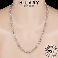 HILARY JEWELRY Accessories Chain Simple Silver Korean Rantai Pendant Necklace 925 Sterling For Original 純銀項鏈 Lelaki Perak Men Leher Man N1001