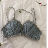 Si bra size 70/75 A blue striped lace