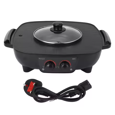 Hot Pot Barbecue Dualuse Pot Electric Induction Hot Pot Cooker UK Plug